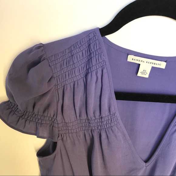 Banana Republic Cinched Waist Blouse Top Purple XS - Picture 3 of 5